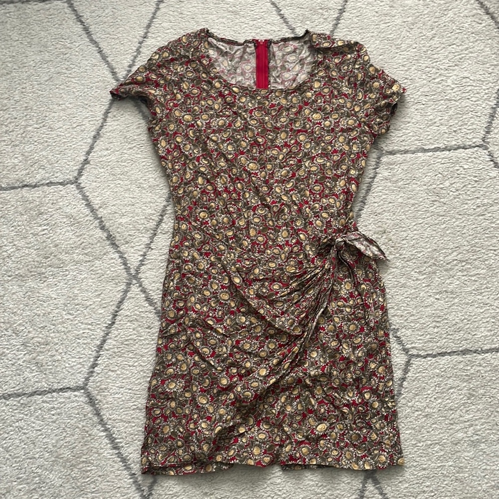 Vintage sunflower dress with wrap skirt